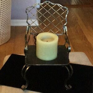 Pier 1 Bronze Candle Chair Holder Accent.  EUC. Candle not included. 7” x 10”.